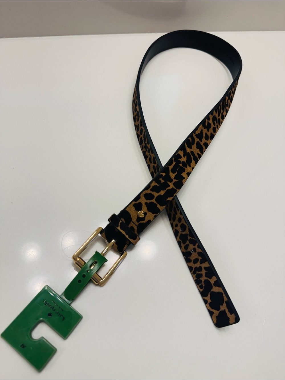 kate spade Leopard Print Belt with Gold Buckle - Brown & Black NWT